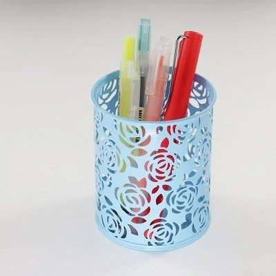 blue pen holder